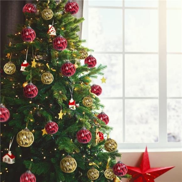 Set of 4 Red Mercury Glass Ornaments (3.15\